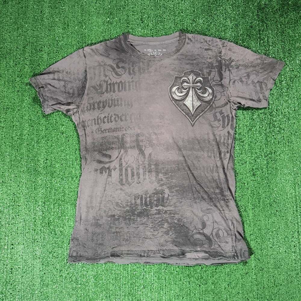 Affliction Live Fast T-Shirt Size Medium Grunge Y2K Punk Graphic Tee